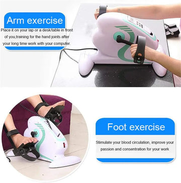 Electric Mini Exercise Bike Motorized Pedal Exerciser with Remote LCD Display, Fitness Bike to Exercise Arms/Legs - Imported from UK